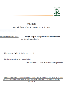 Sakņu trupes bojājumu risku mazināšana un tās ietekmes izpēte (2023.gads)